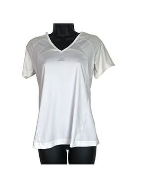 ADIDAS White & Cream  Short Sleeved Work Out Top Size M